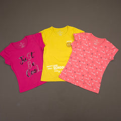 CB - 07 GIRLS COTTON T-SHIRT PACK OF 3