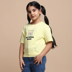 YB-15 KIDS GIRLS  PREMIUM FANCY CROP TOP