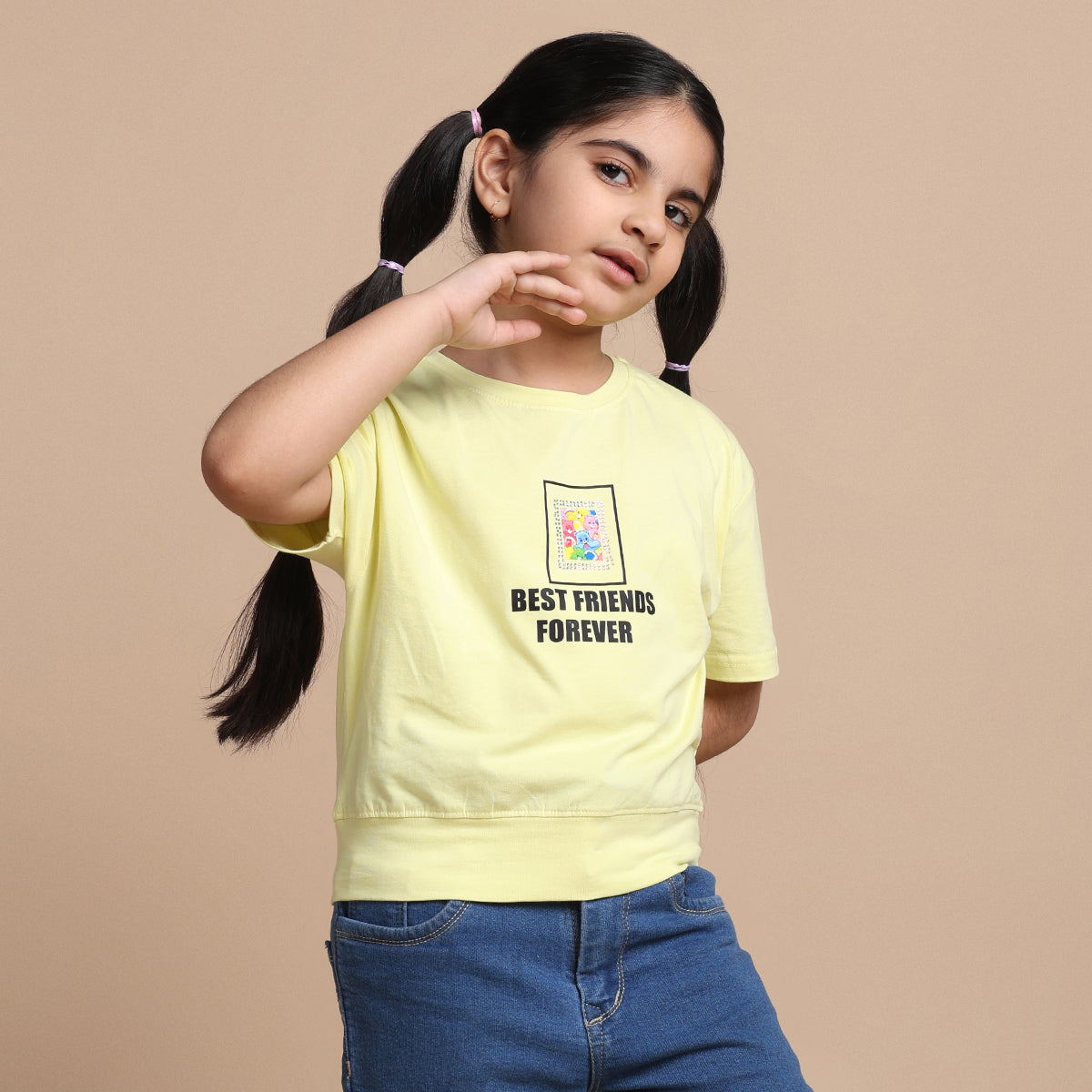 YB-15 KIDS GIRLS  PREMIUM FANCY CROP TOP