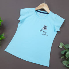 YB-13 KIDS GIRLS PREMIUM STONE WORK T SHIRT