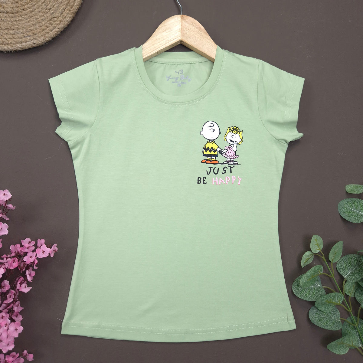 YB-01 KIDS GIRLS PREMIUM SIDE PRINTED T SHIRT COTTON LYCRA