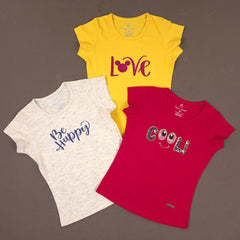 CB - 11 GIRLS COTTON T-SHIRT PACK OF 3