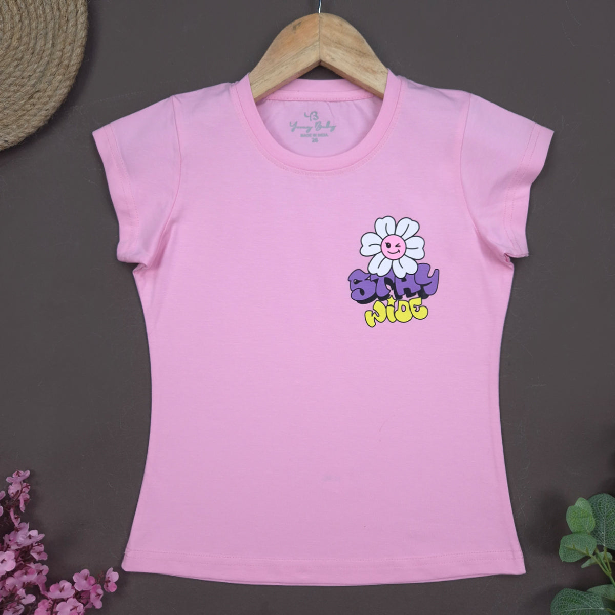 YB-01 KIDS GIRLS PREMIUM SIDE PRINTED T SHIRT