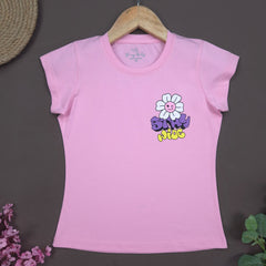 YB-01 KIDS GIRLS PREMIUM SIDE PRINTED T SHIRT