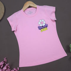 YB-01 KIDS GIRLS PREMIUM SIDE PRINTED T SHIRT