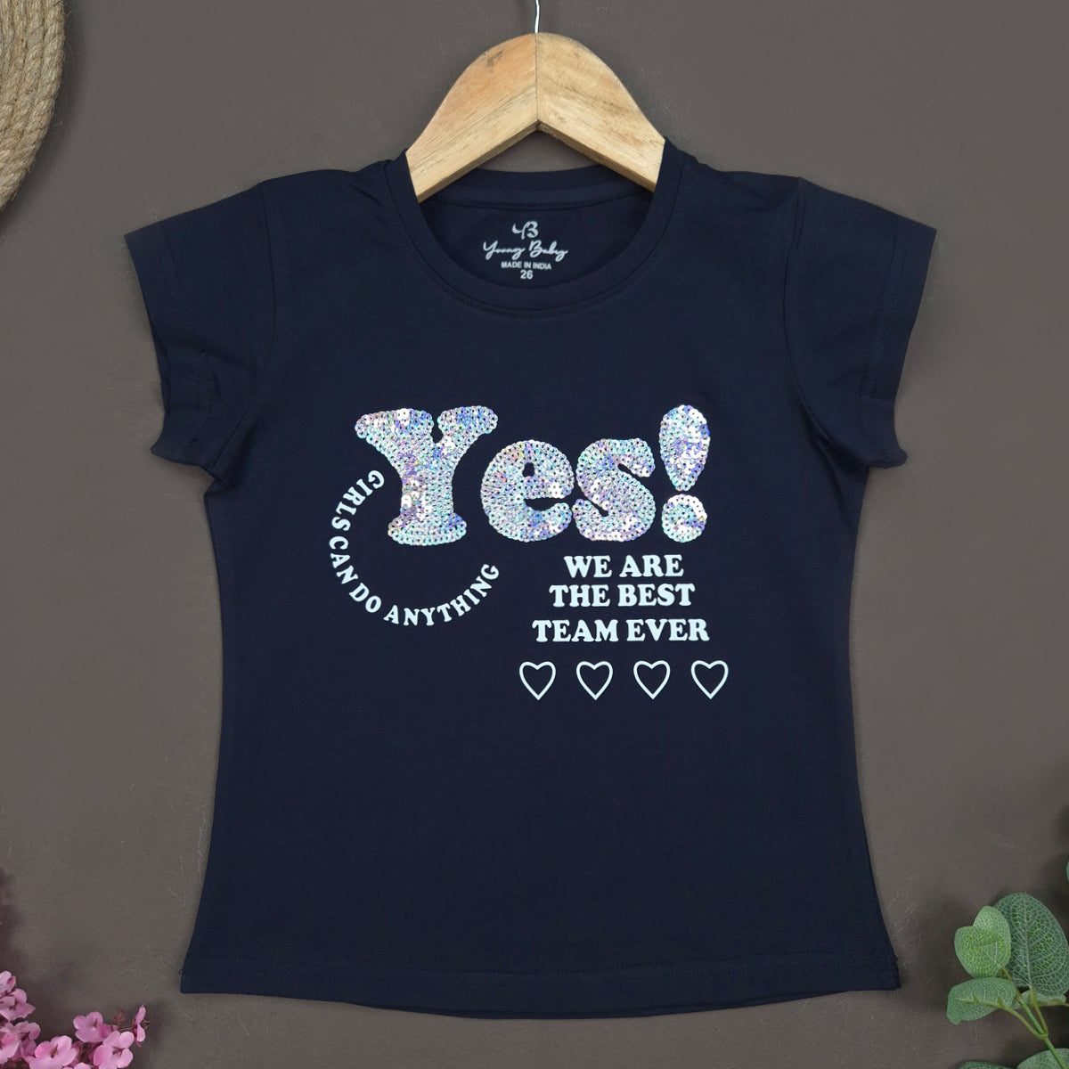 YB-09 KIDS GIRLS PREMIUM EMBROIDERY T SHIRT