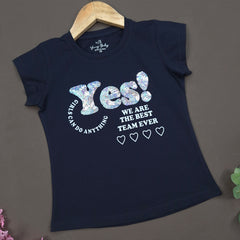 YB-09 KIDS GIRLS PREMIUM EMBROIDERY T SHIRT