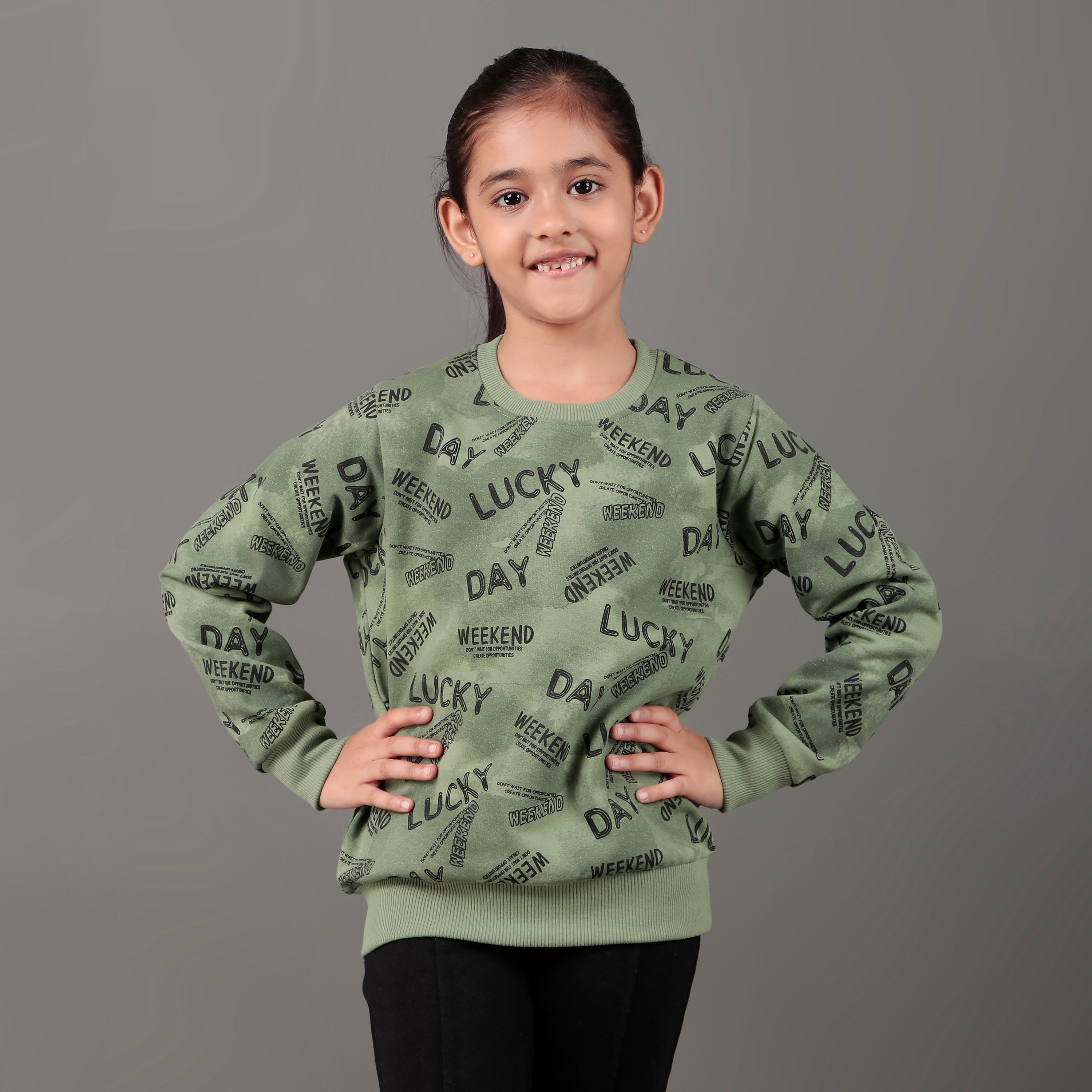 YB 1206 WINTER  ALL OVER PRINTED SWEAT SHIRT PISTA COLOR