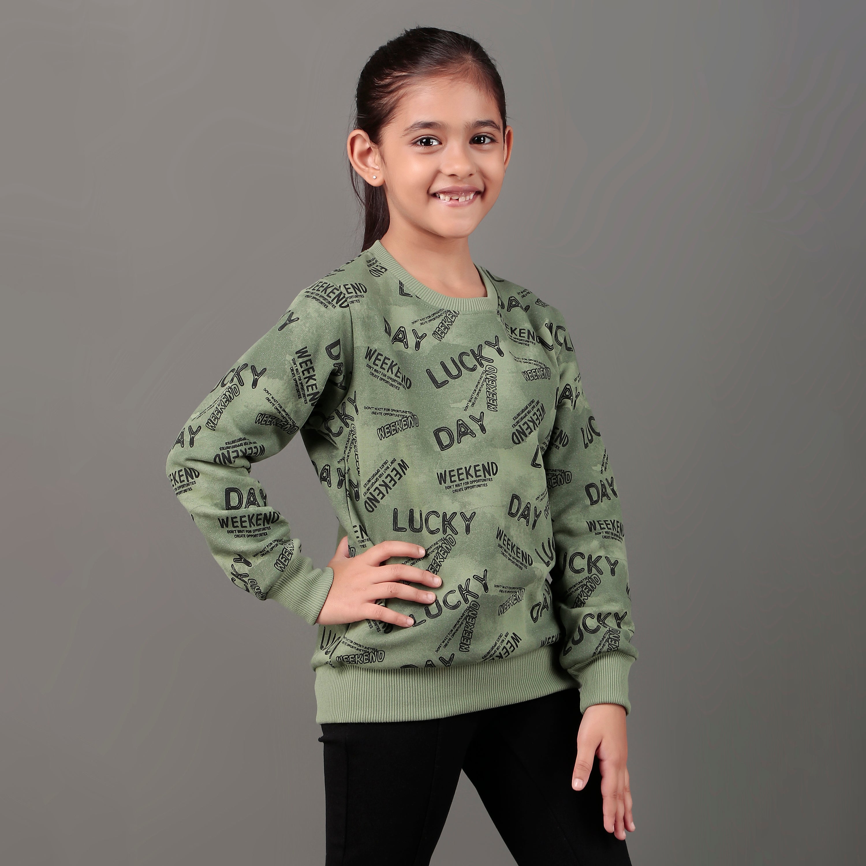 YB 1206 WINTER  ALL OVER PRINTED SWEAT SHIRT PISTA COLOR