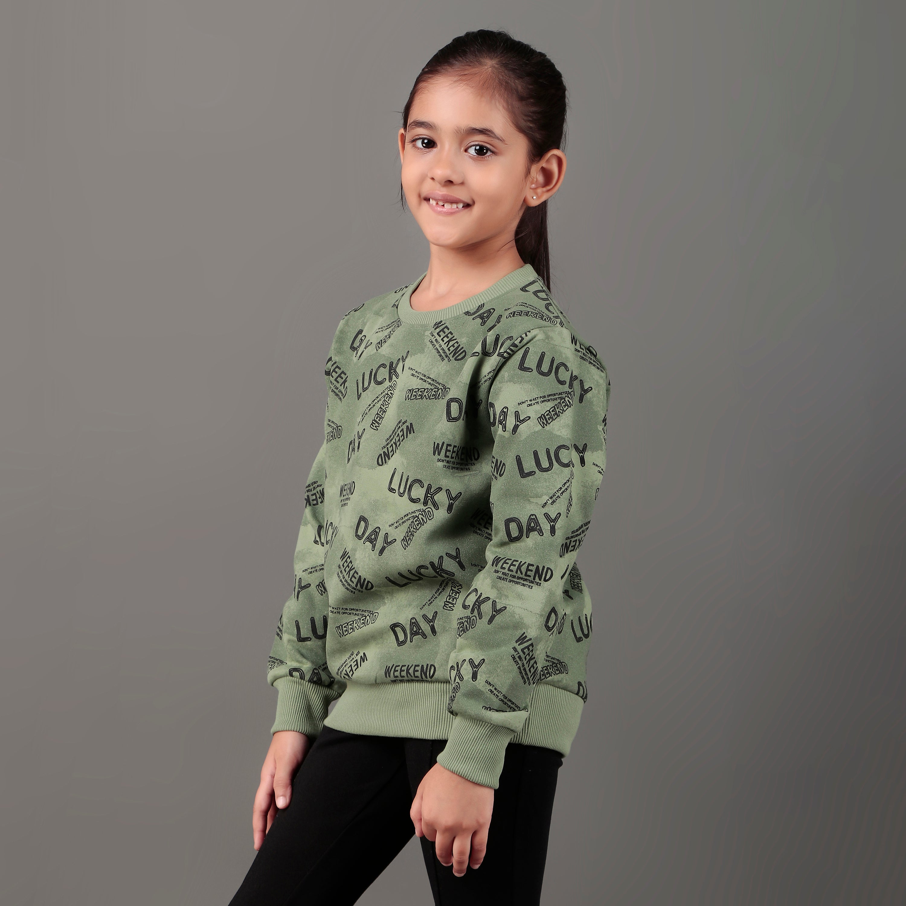 YB 1206 WINTER  ALL OVER PRINTED SWEAT SHIRT PISTA COLOR