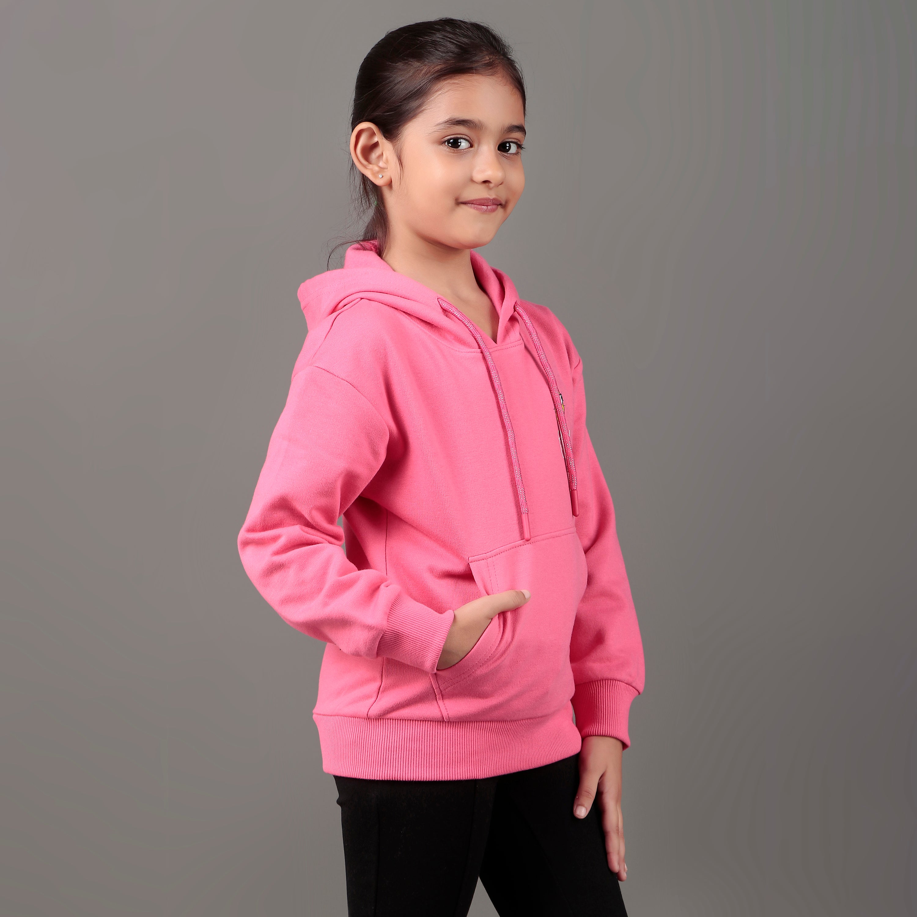 YB 1203 HOT PINK HOODIE SWEATSHIRT IN COTTON