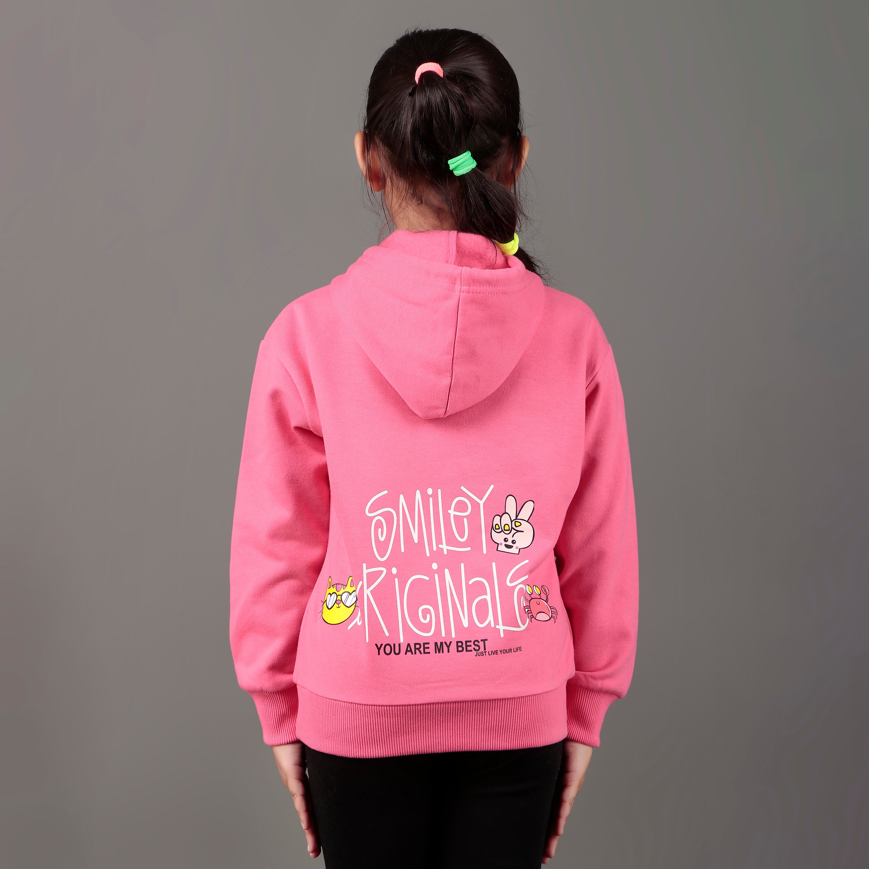 YB 1203 HOT PINK HOODIE SWEATSHIRT IN COTTON