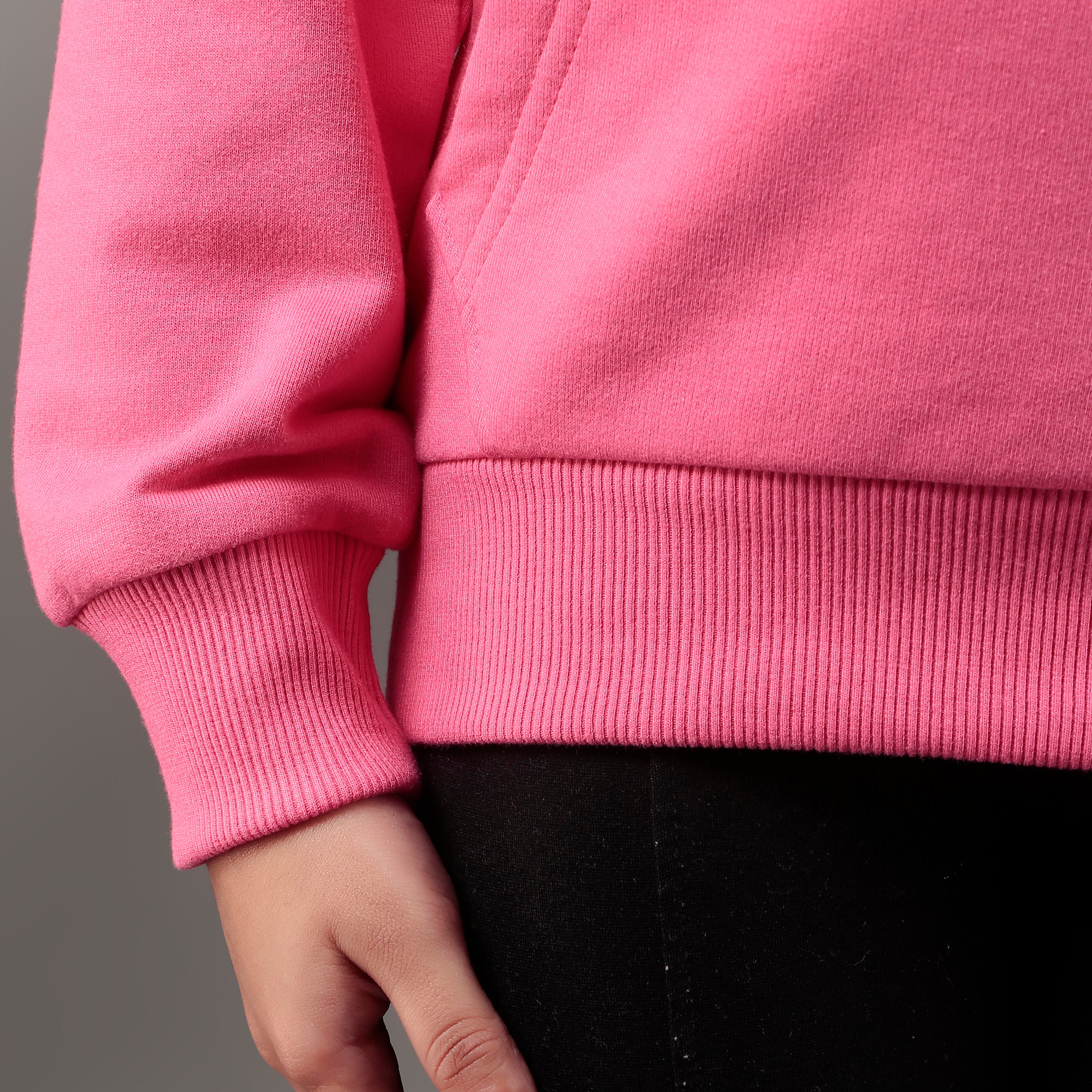 YB 1203 HOT PINK HOODIE SWEATSHIRT IN COTTON