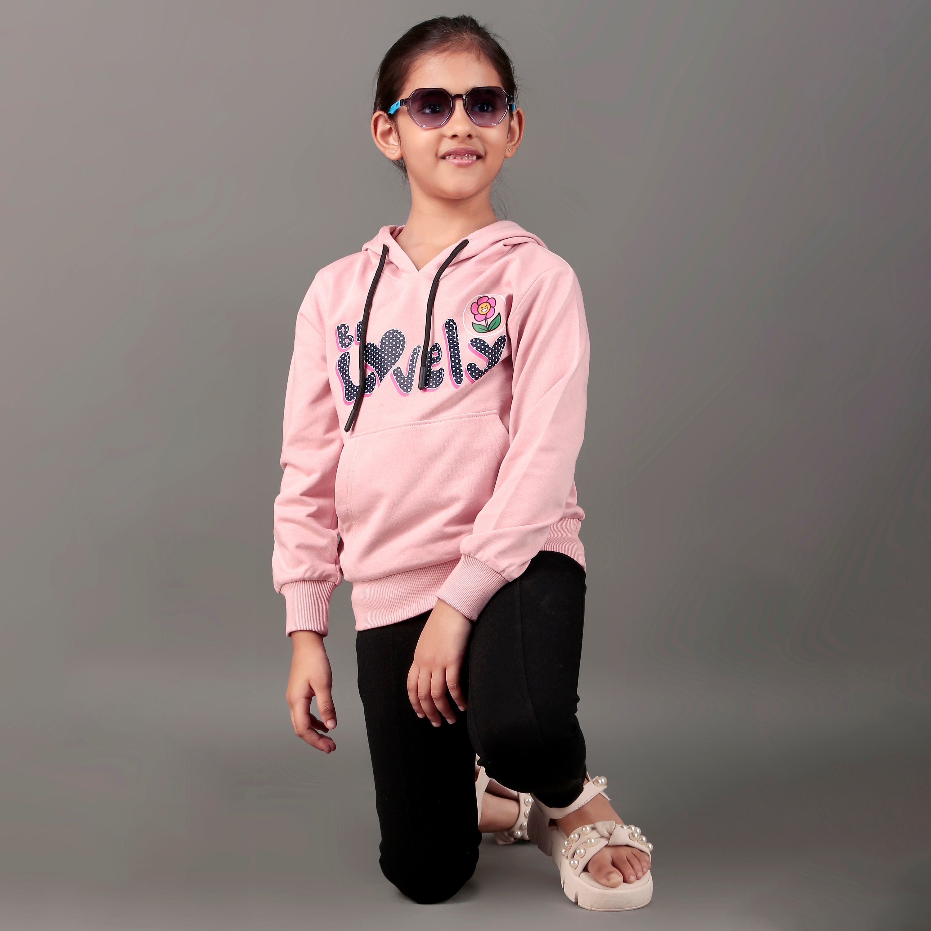 YB 1204 LIGHT SWEET PINK HOODIE SWEATSHIRT