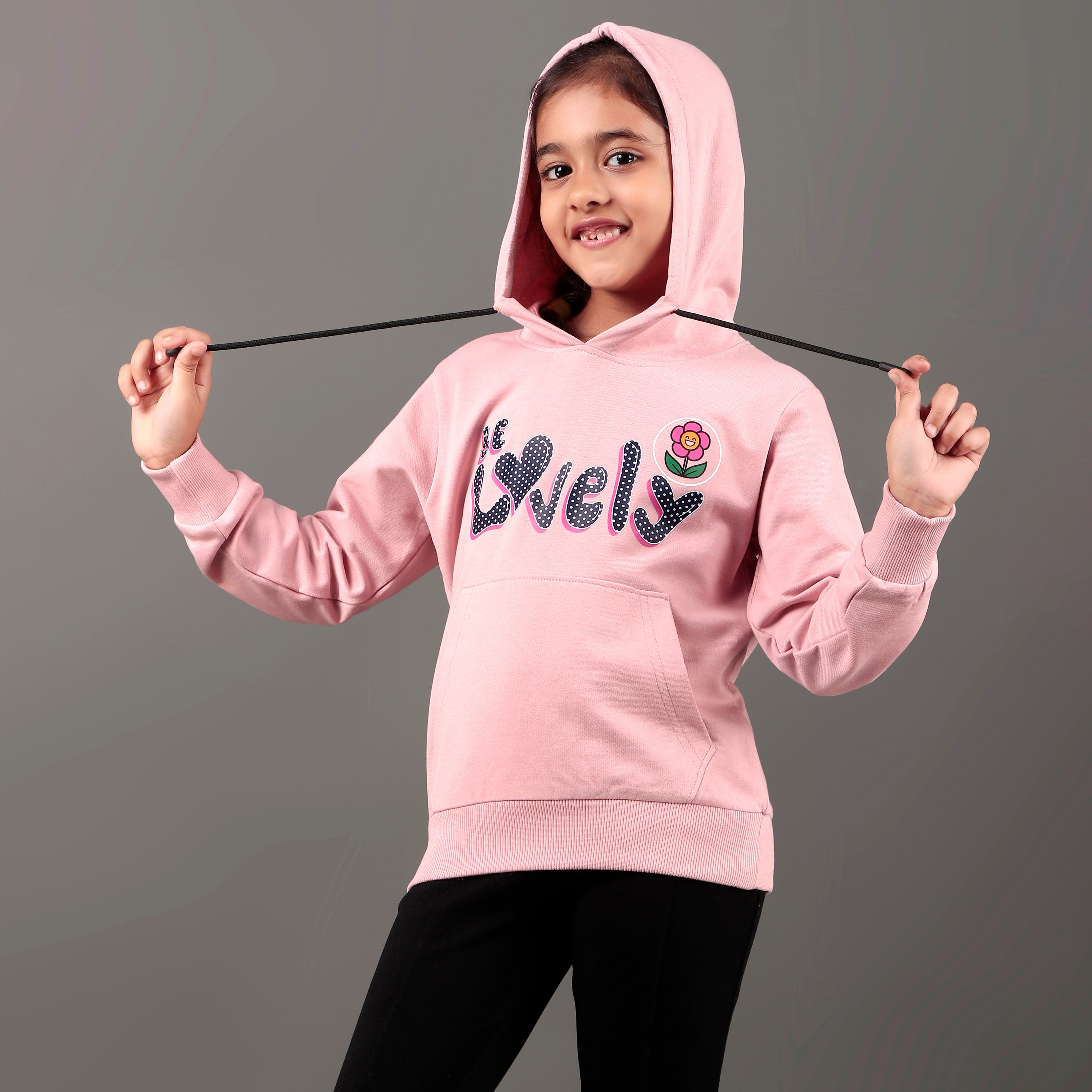 YB 1204 LIGHT SWEET PINK HOODIE SWEATSHIRT