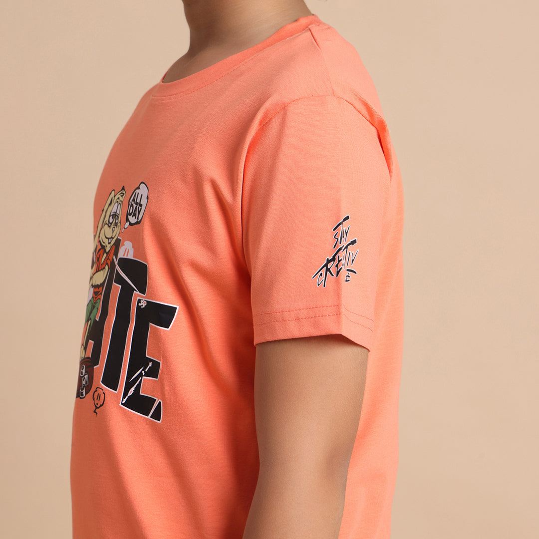 YB-23 BOYS  FRONT BACK PRINT T-SHIRT