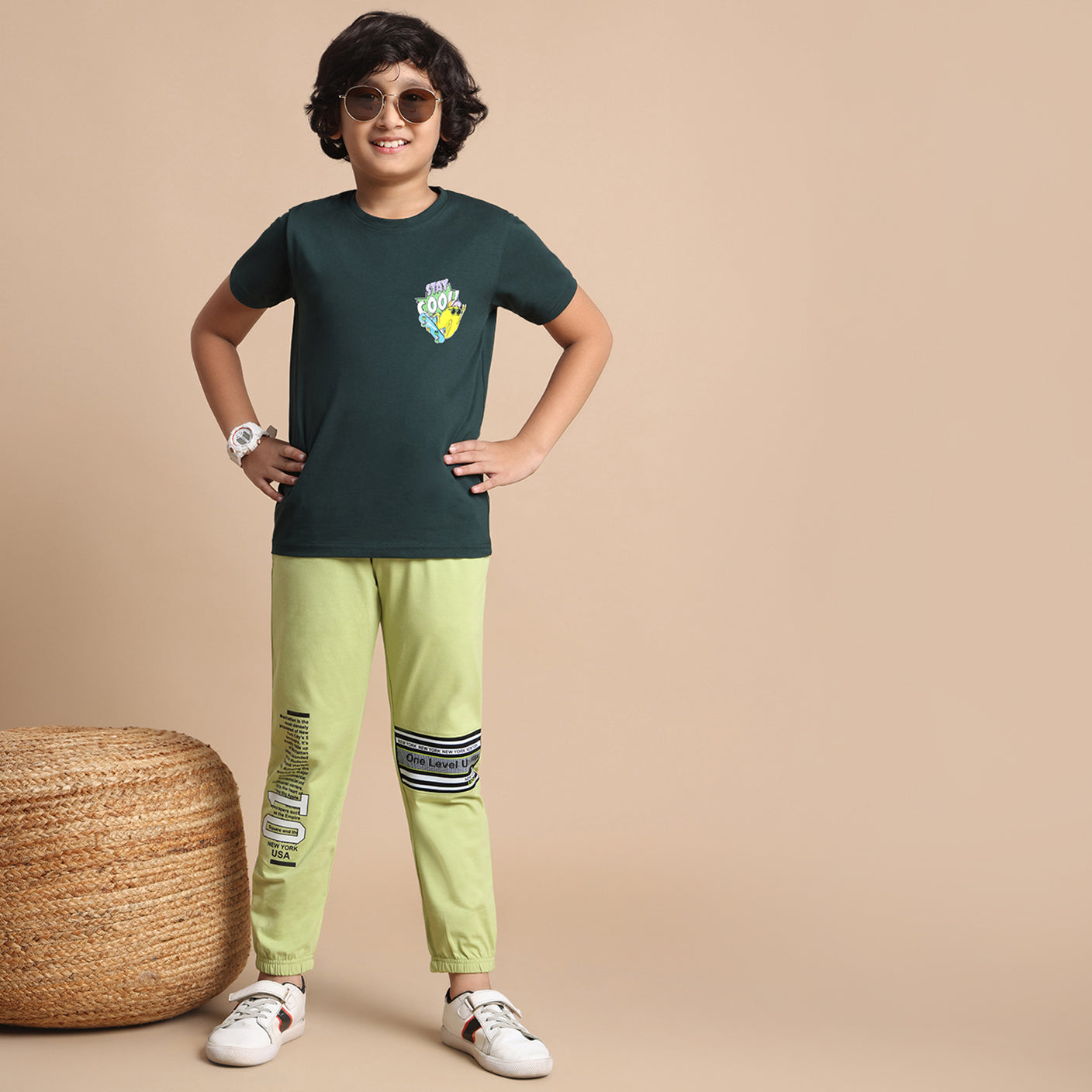 YB-801 KIDS BOYS COTTON LYCRA JOGGERS